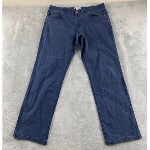 ROWM Mens Navy Blue 5-Pocket Straight Leg Stretch Pants 42x32 Cotton Twill